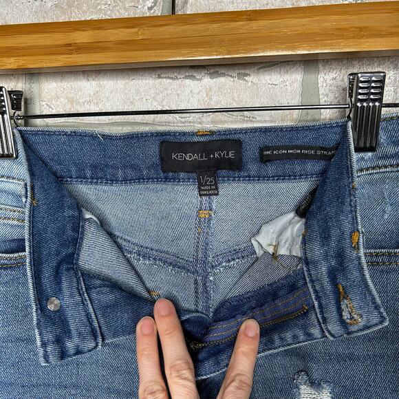 High Rise Straight Leg Jeans Kendall & Kylie size 1/25 - Picture 6 of 8